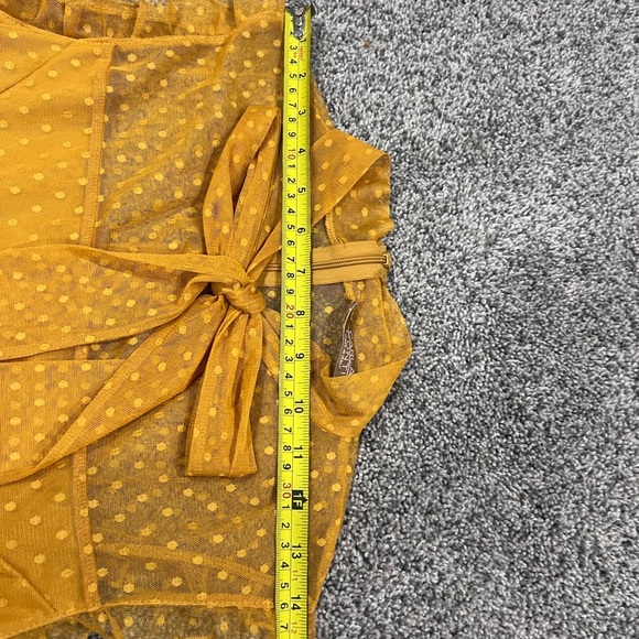 Carlo Conti Yellow High Neck Sleeveless Sheer Fully Lined Maxi Dress Size L - Picture 8 of 9